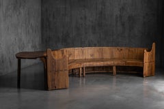 Monumental Catalan Curved Escó with Folding Table, Spain, Late 20th Century