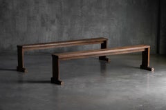 Pair of Vernacular Wooden Benches, Europe, 19th Century