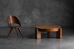 Brutalist Round Coffee Table, Mid-20th Century