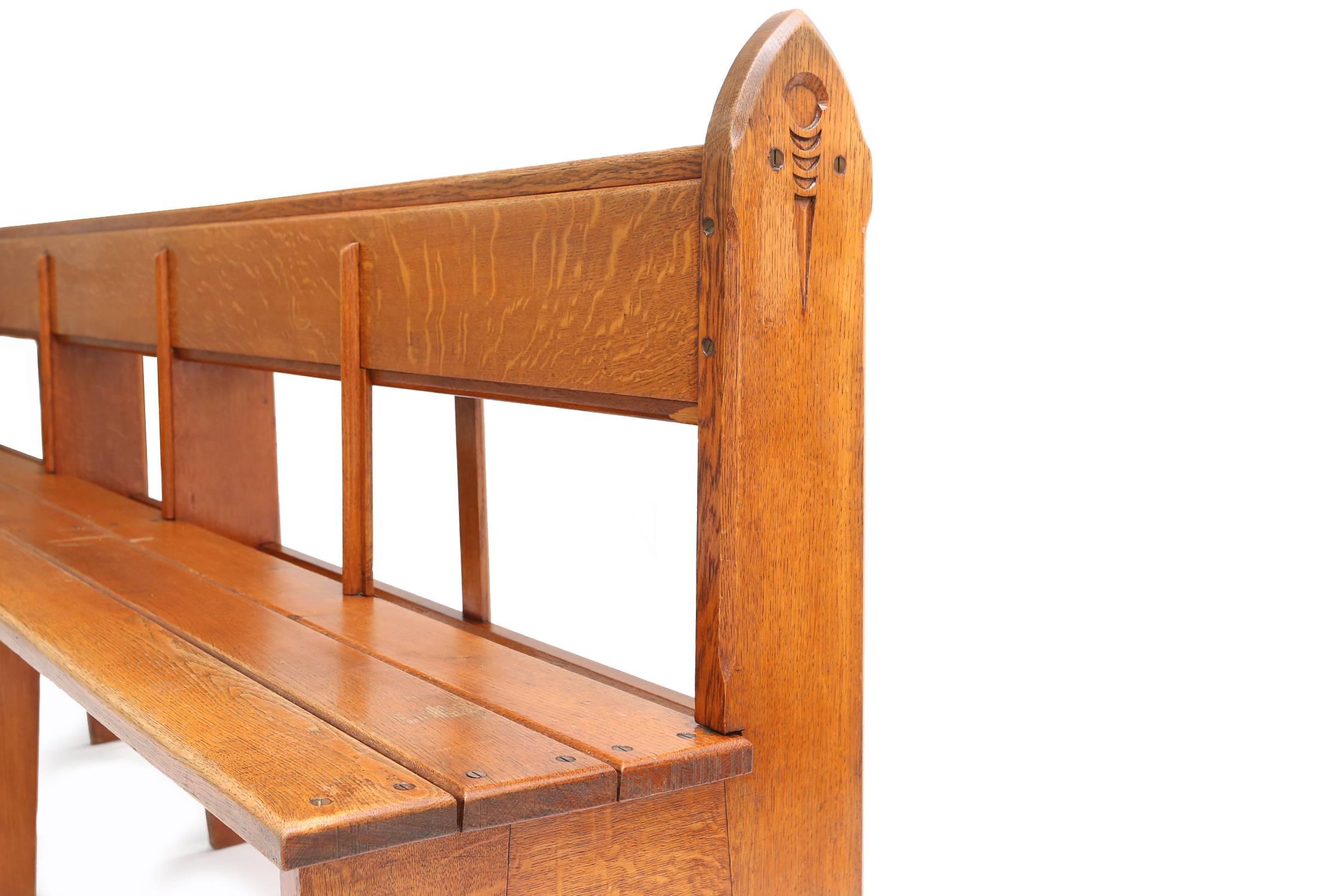 Amsterdamse School Style Art Deco oak MidBenches In Good Condition In Antwerp, BE