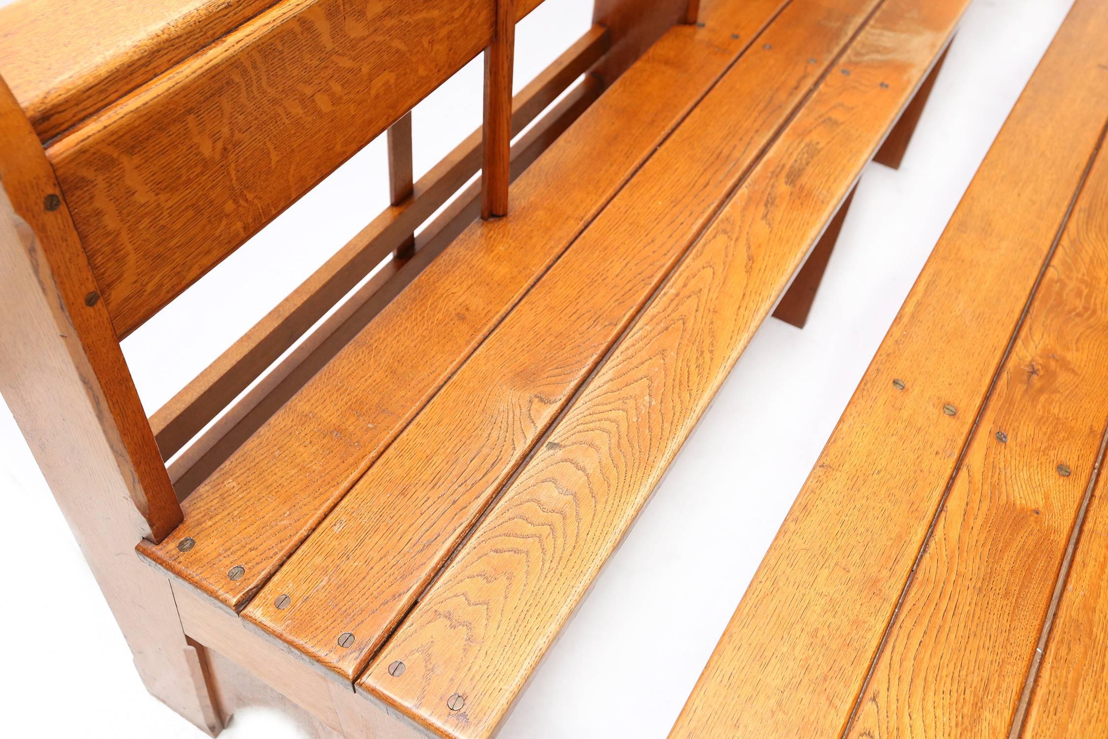 Early 20th Century Amsterdamse School Style Art Deco oak MidBenches