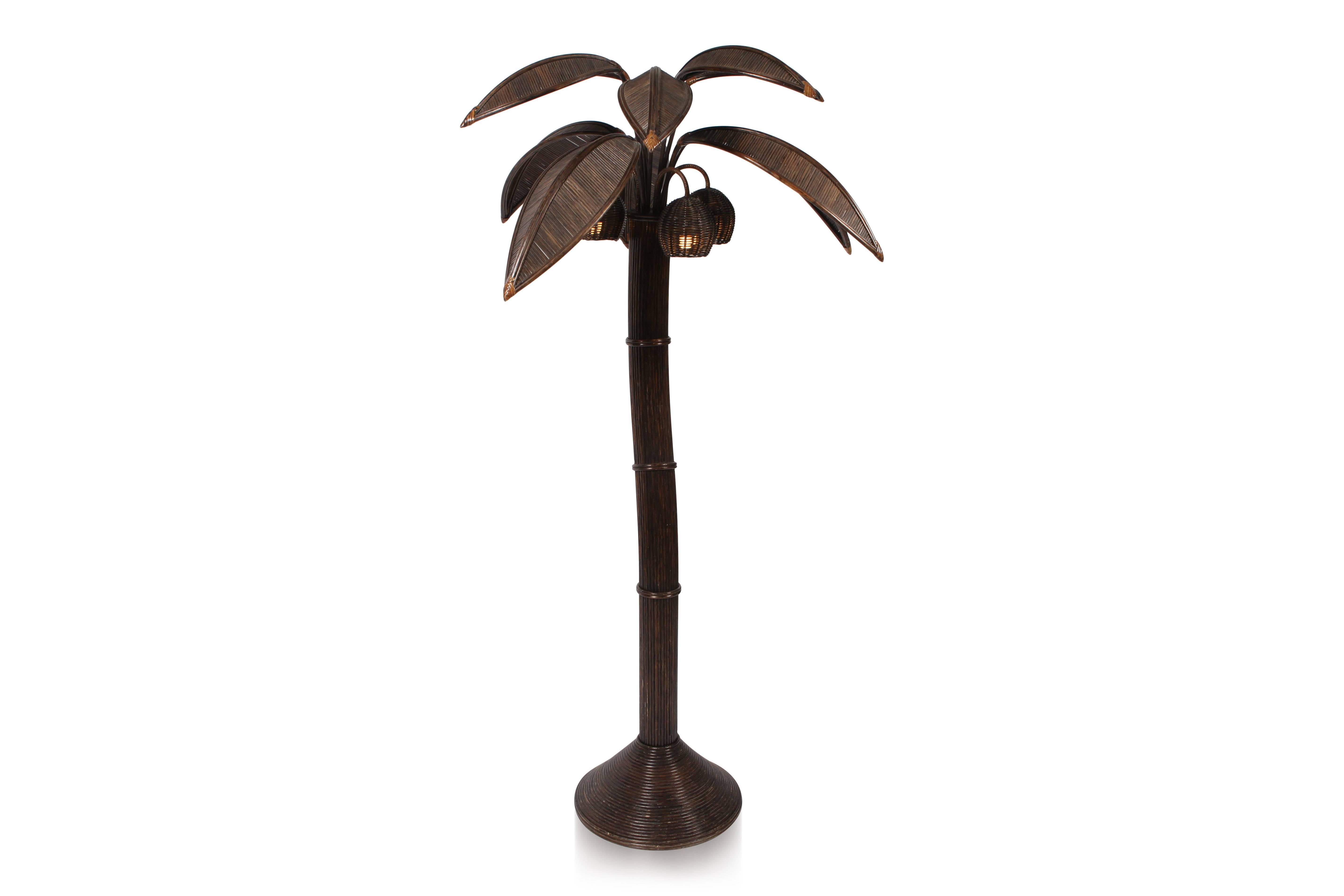 European Mario Lopez Palm Tree Floor Lamp