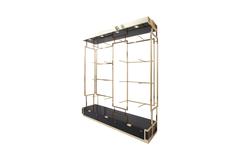 Black Lacquered and Brass Étagère Display Unit