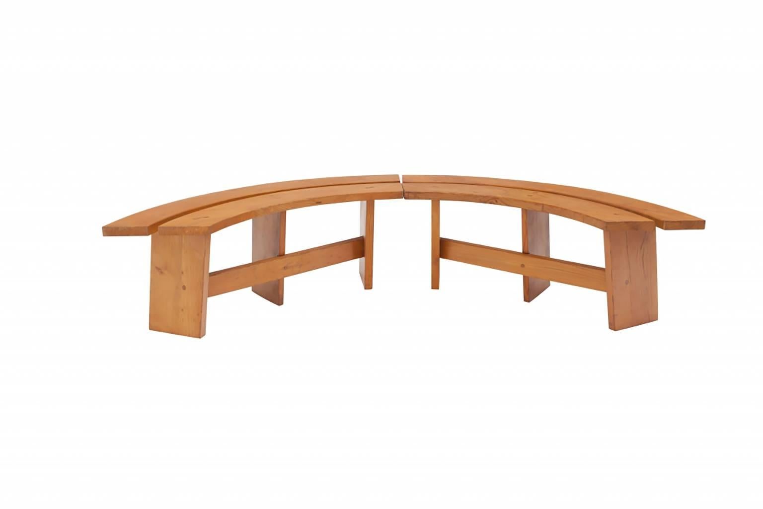 French Pierre Chapo style Curved Benches