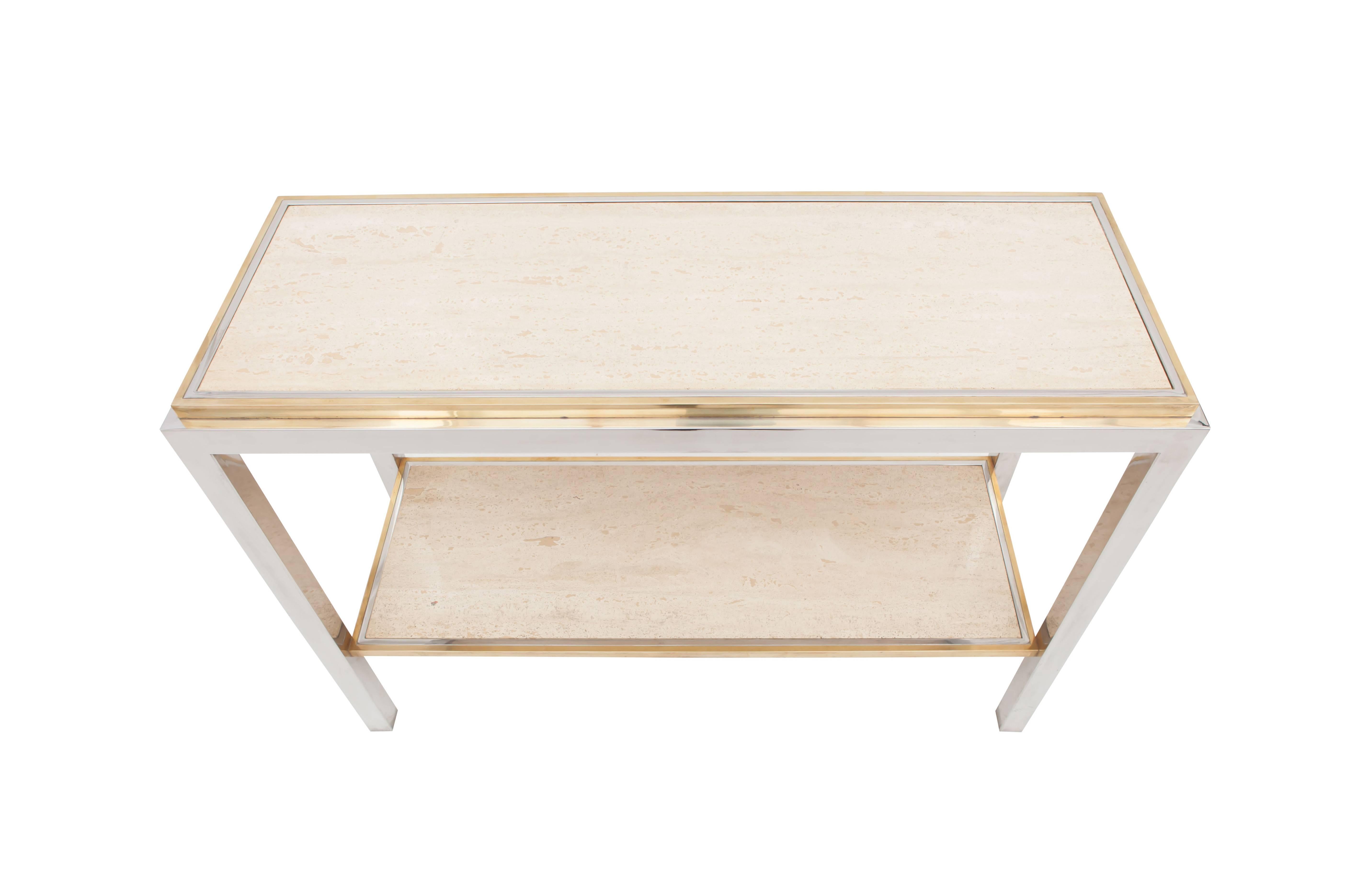 Italian Jean-Charles Moreux Brass Console Table