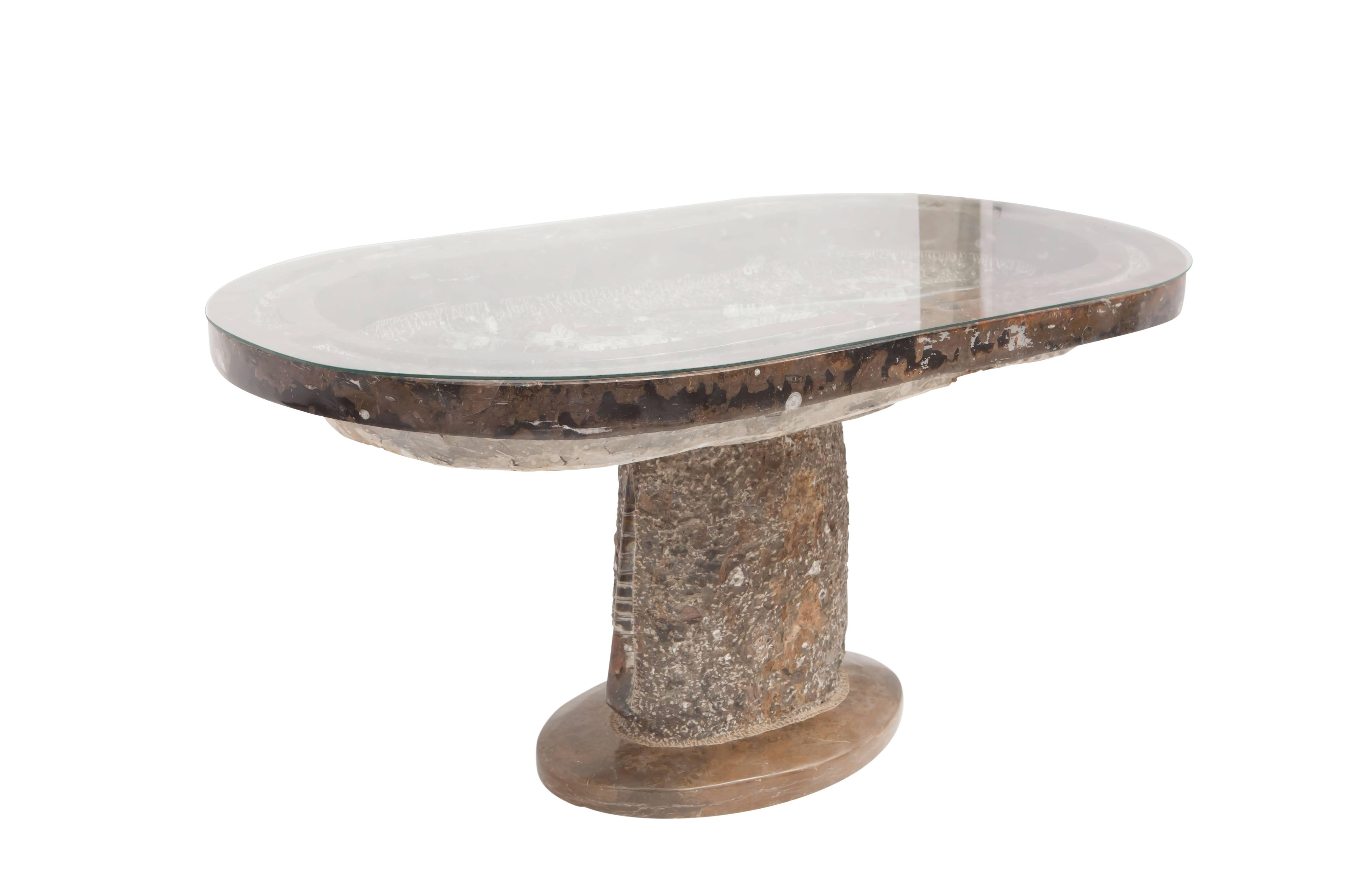 Marble and fossile coffee Table 1