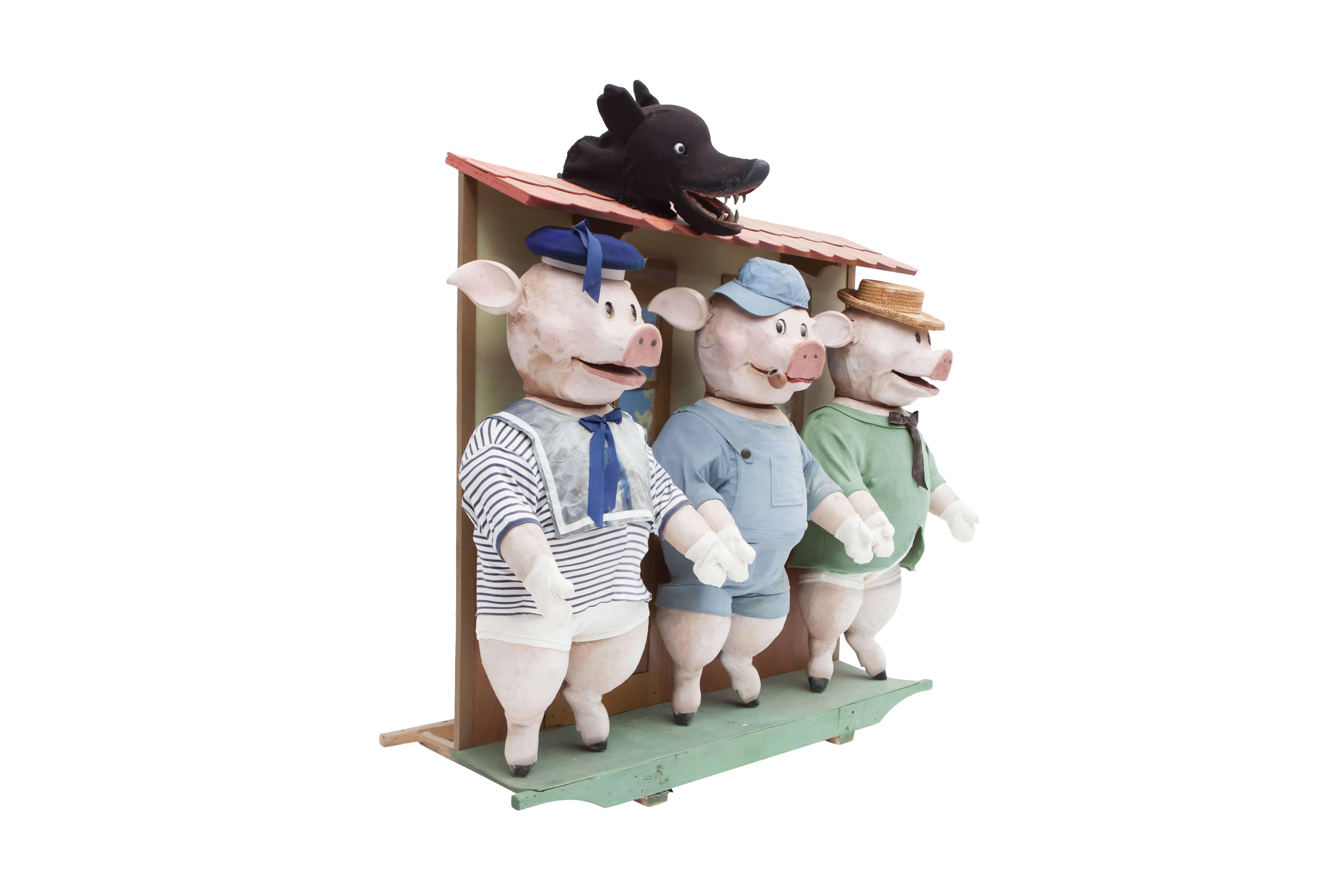 Other Decorative puppetry displaying Joseph Jacobs fable Three Little Pigs 1930