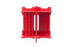 Mid-century modern Red pair of Side Tables