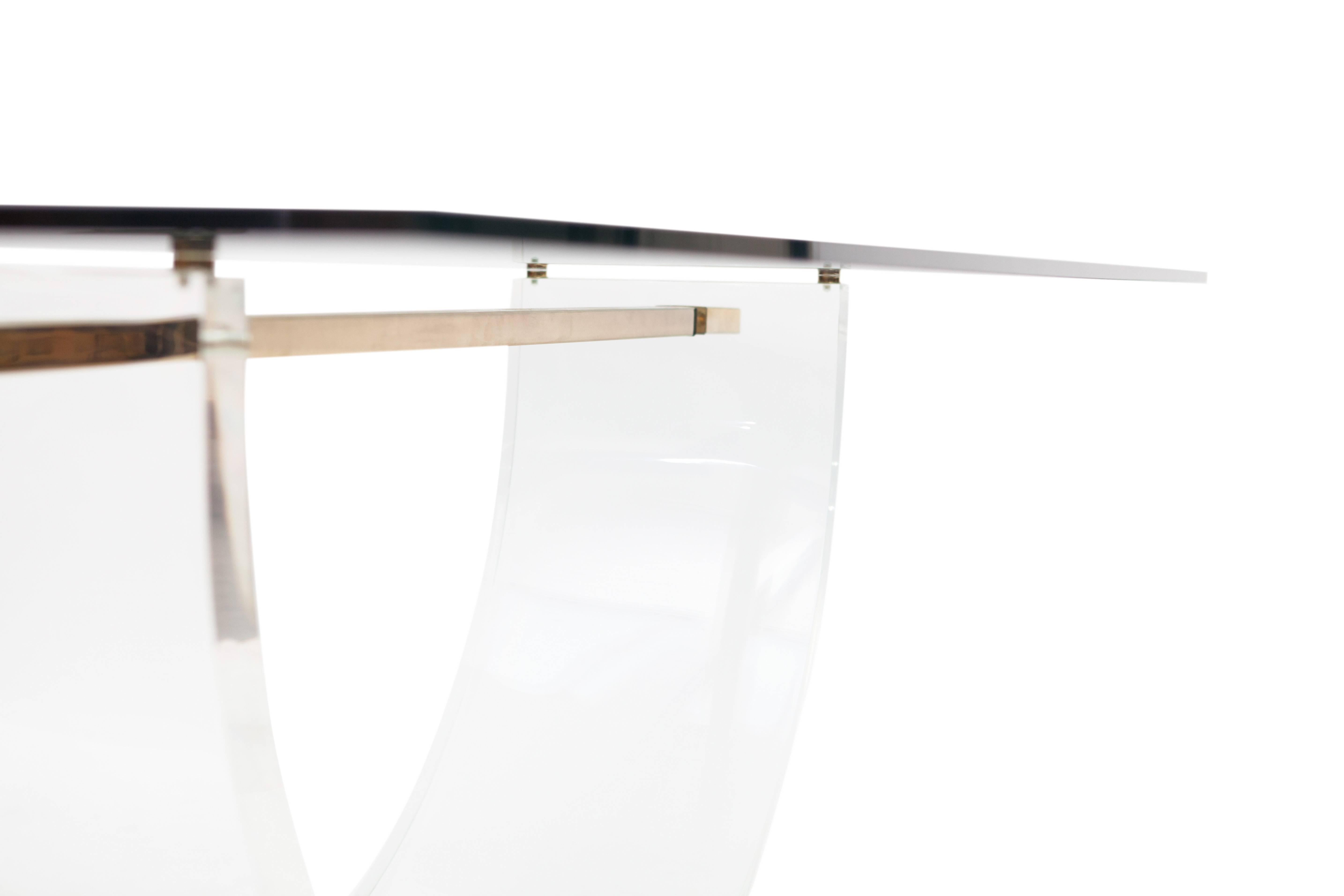 Late 20th Century Lucite and Glass Dinning Table by Charles Hollis Jones