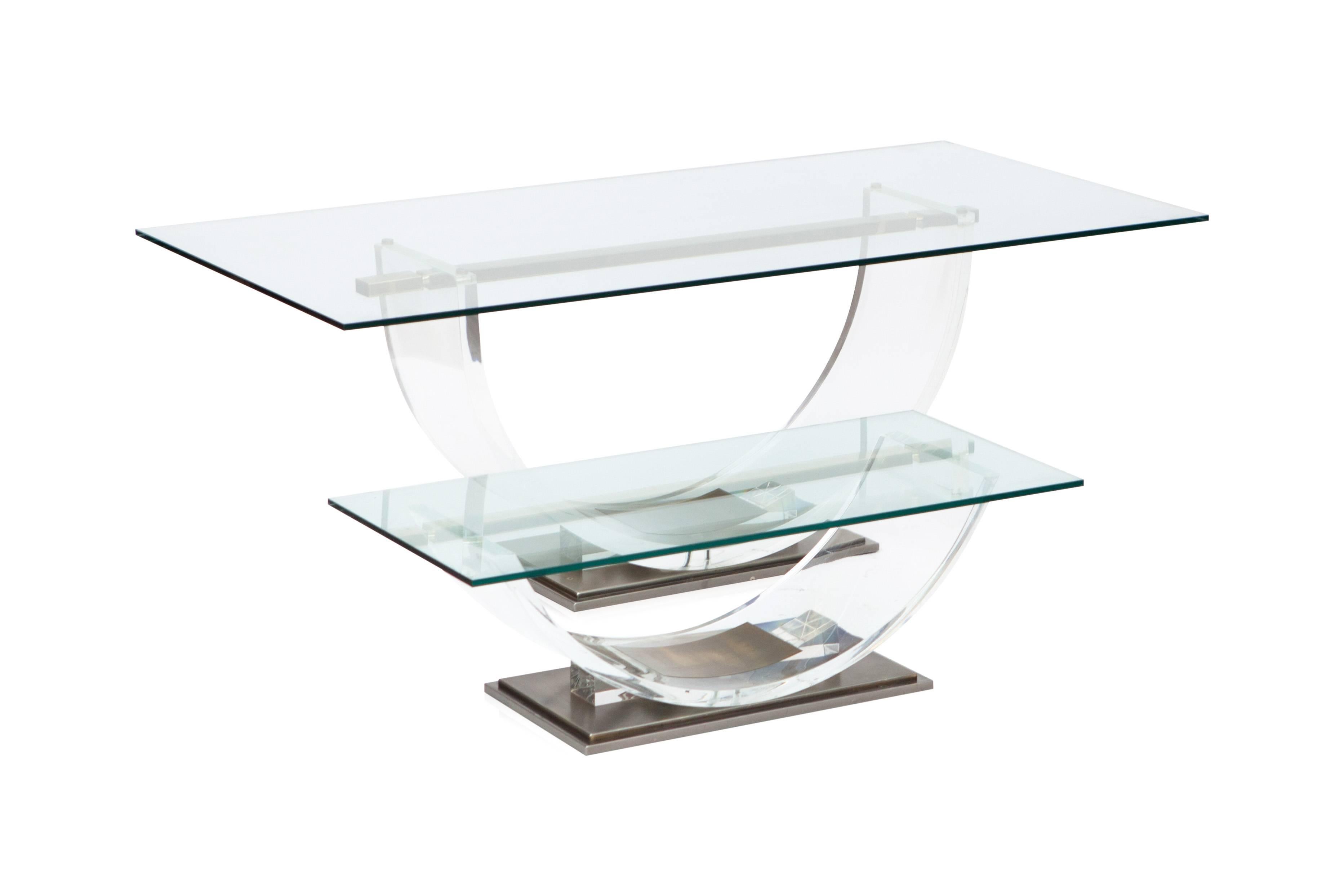 Lucite and Glass Dinning Table by Charles Hollis Jones 2