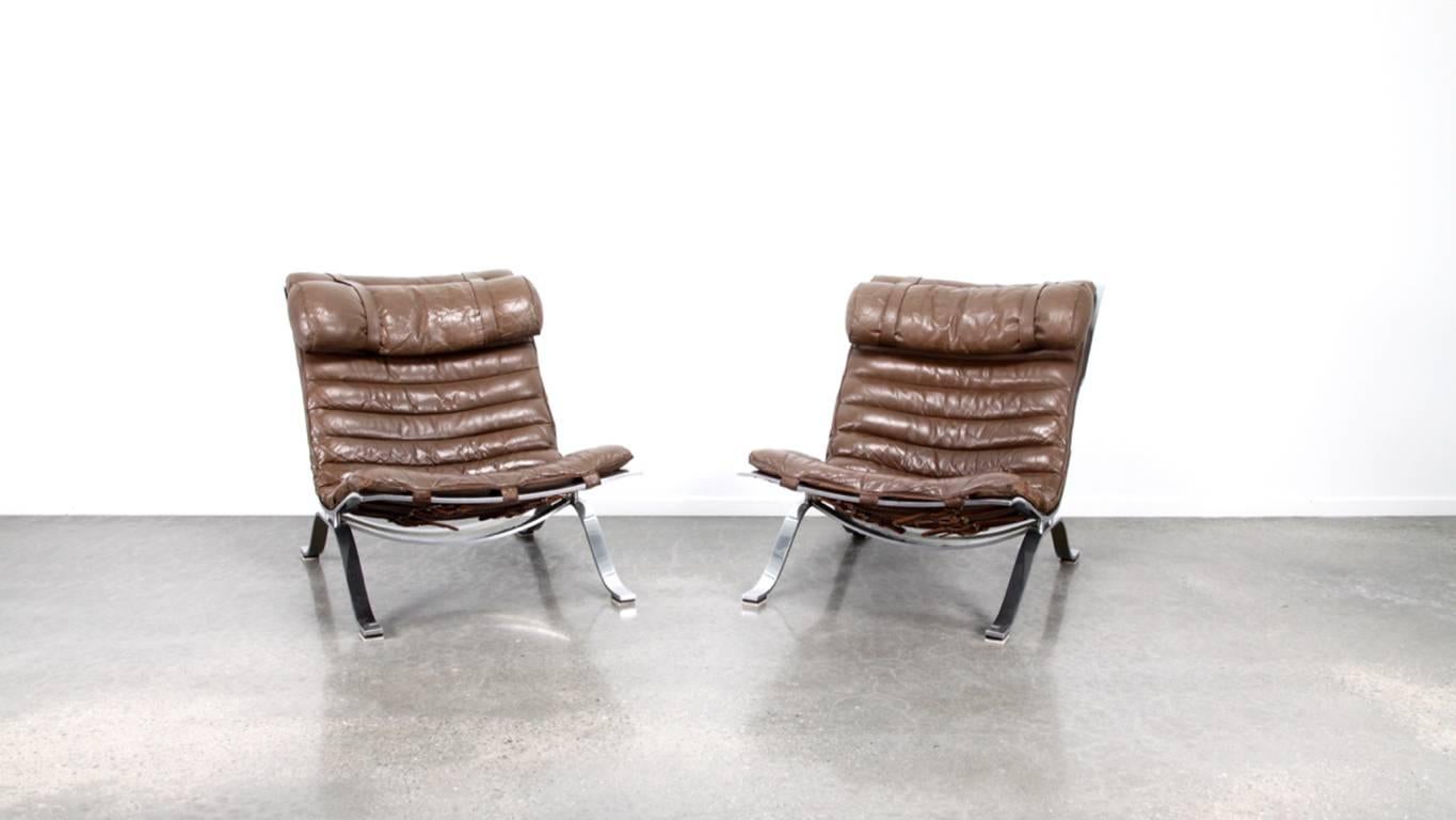 Pair of Ari Lounge Chairs by Arne Norell In Excellent Condition In Antwerp, BE