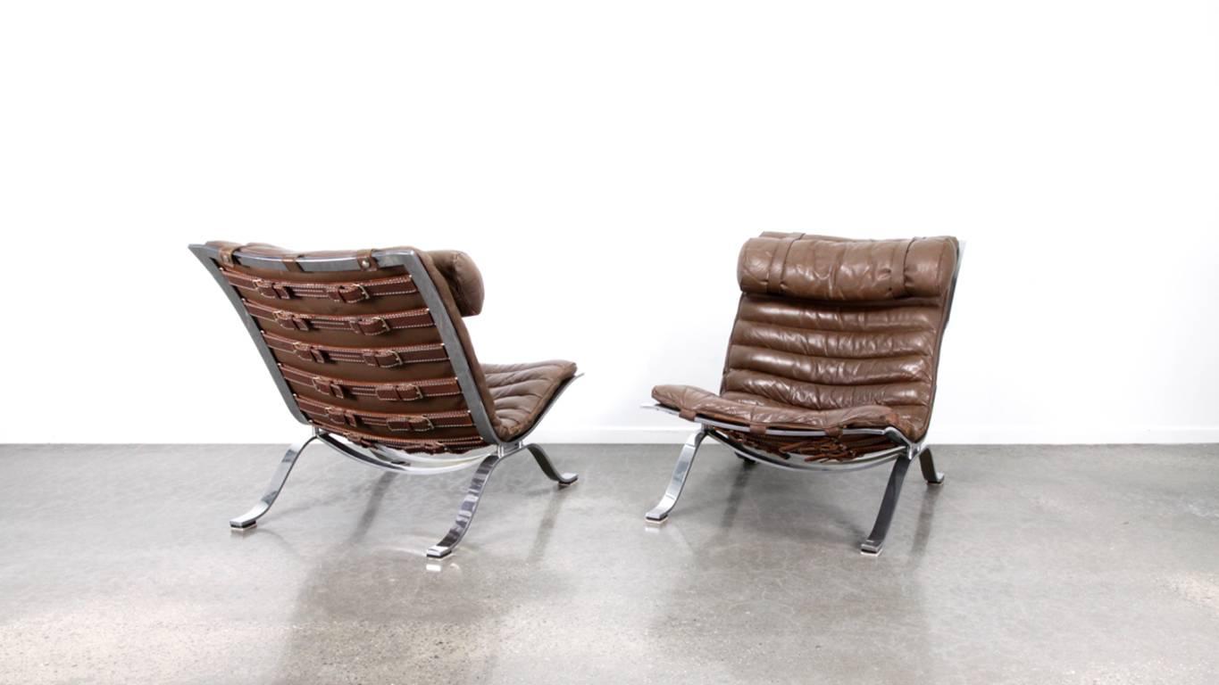 Late 20th Century Pair of Ari Lounge Chairs by Arne Norell