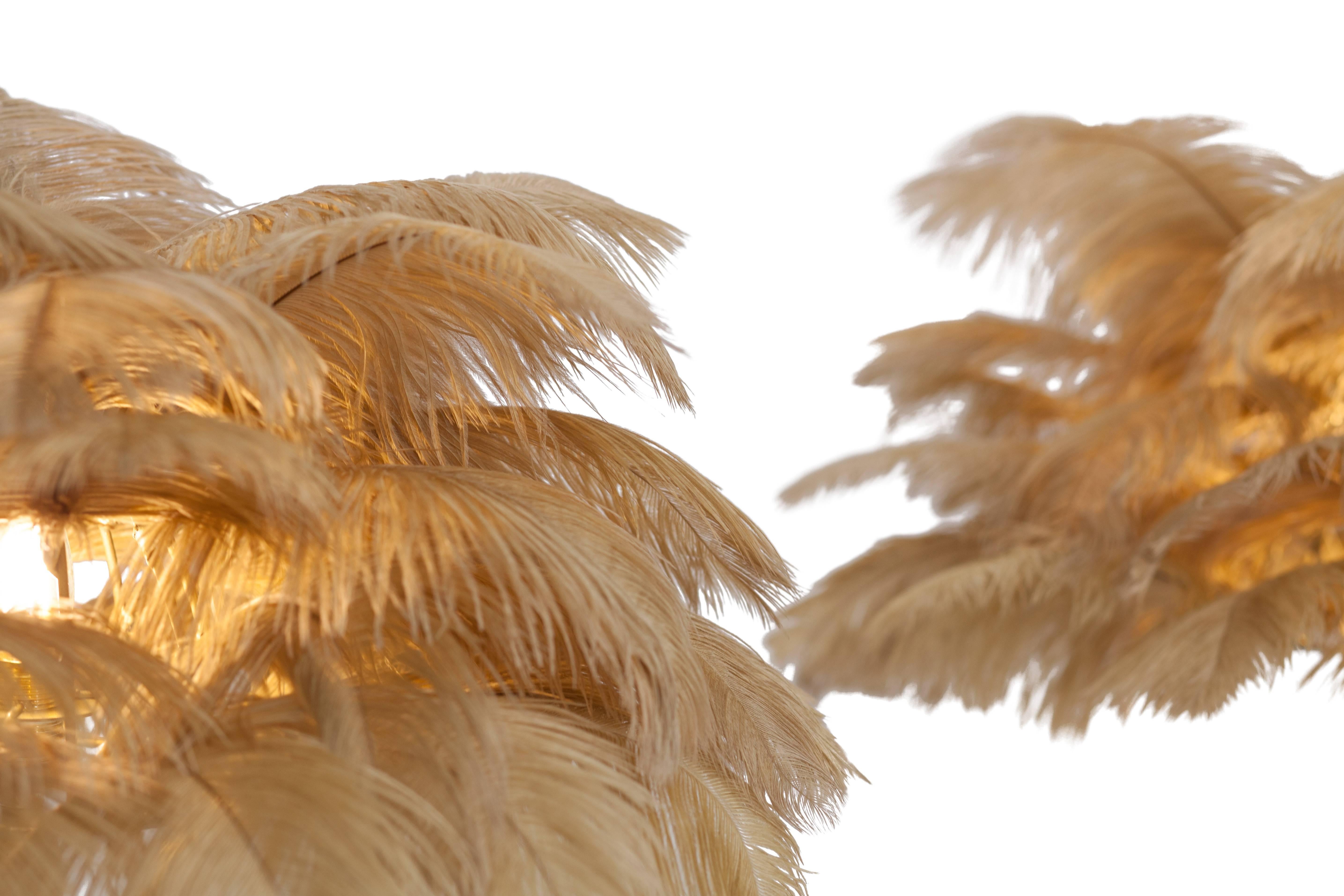 English Golden Feathered Tree Lamp Gold