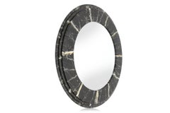 Large Faux Marble Round Mirror