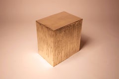 Hand Casted Polished Bronze Box Stool