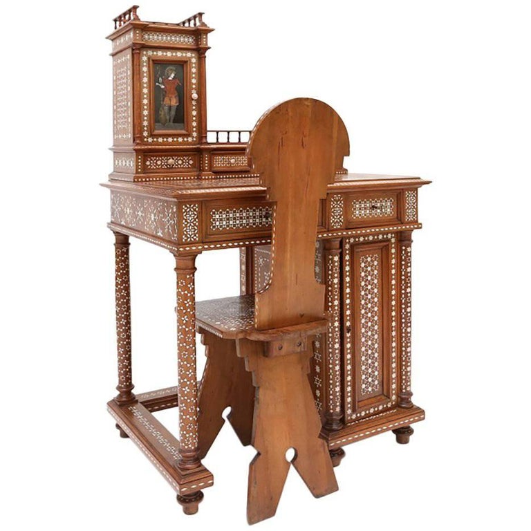 Antique Oriental Writing Desk With Bone Inlay At 1stdibs Antique Oriental Writing Desk With Bone Inlay For