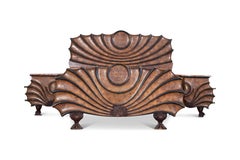 Late Empire Style Bedframe with Matching Cabinets