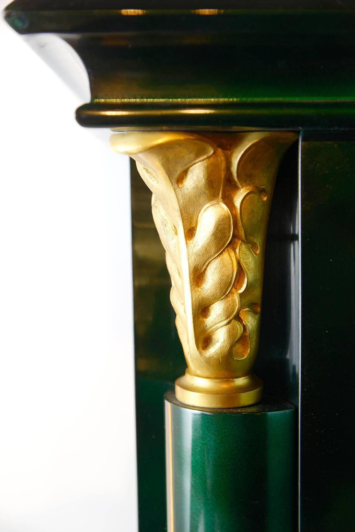 Brass 1940s Paul-Etienne Sain Lacquer Cabinet