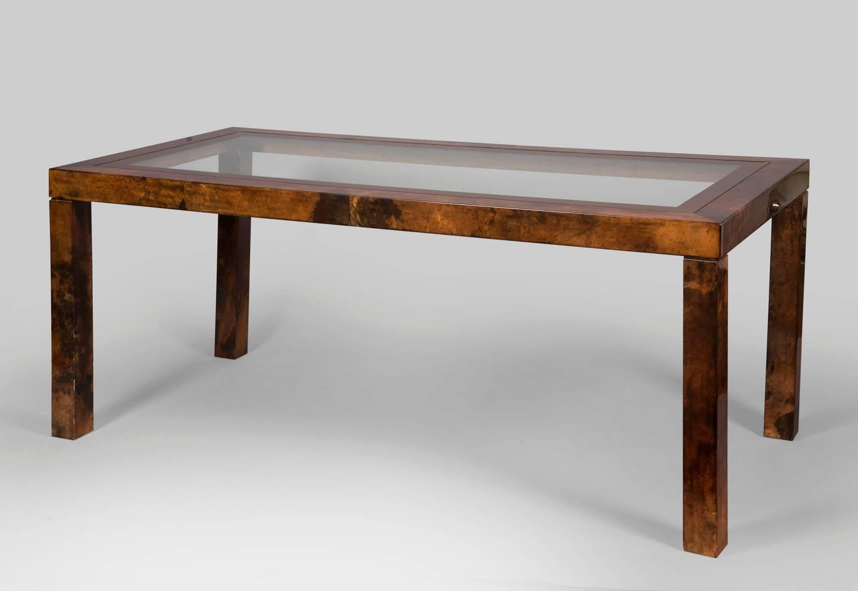 Aldo Tura Lacquered Goatskin Center or Dining Table For Sale 1