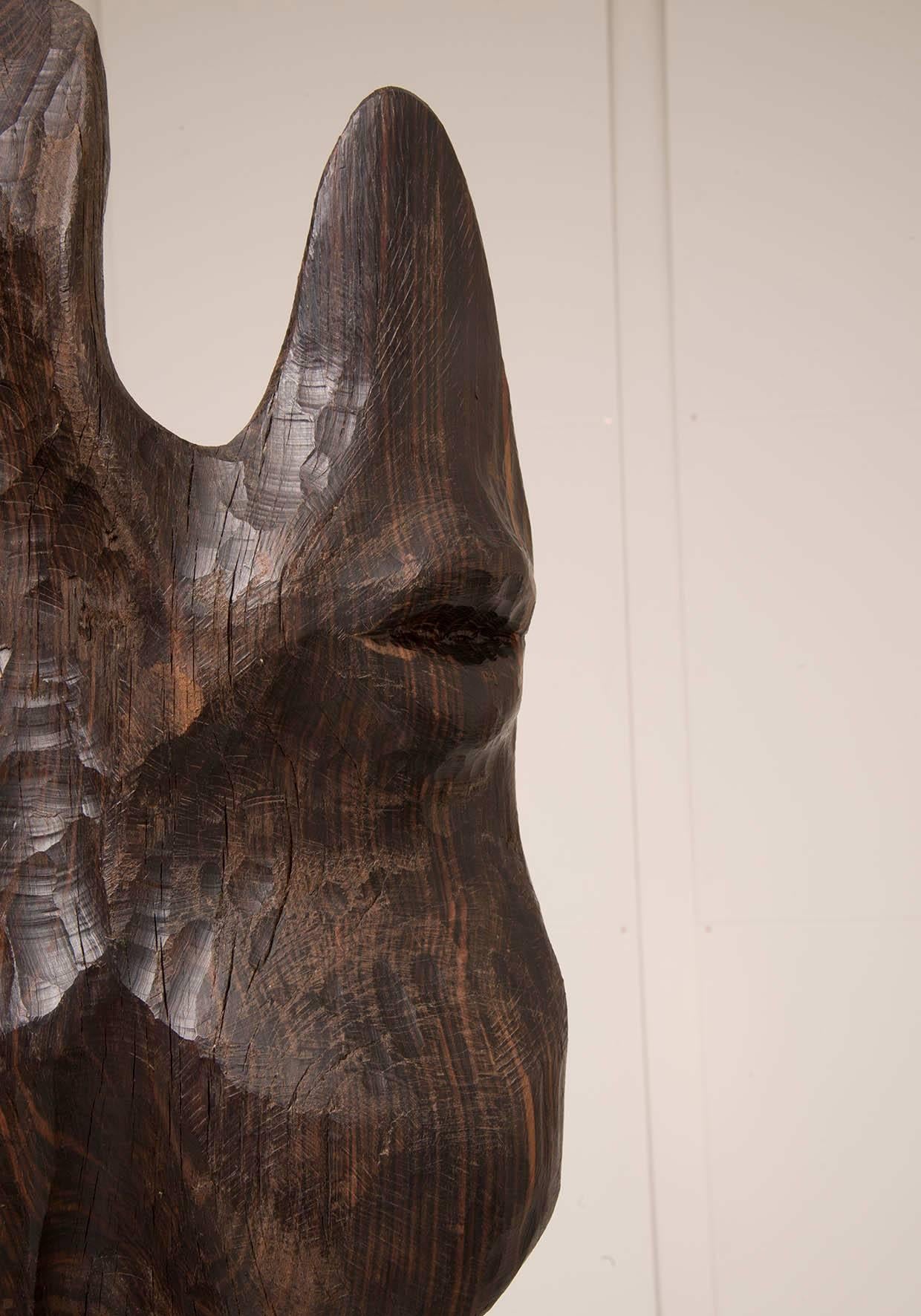French Monumental 1960s Macassar Ebony Sculpture For Sale