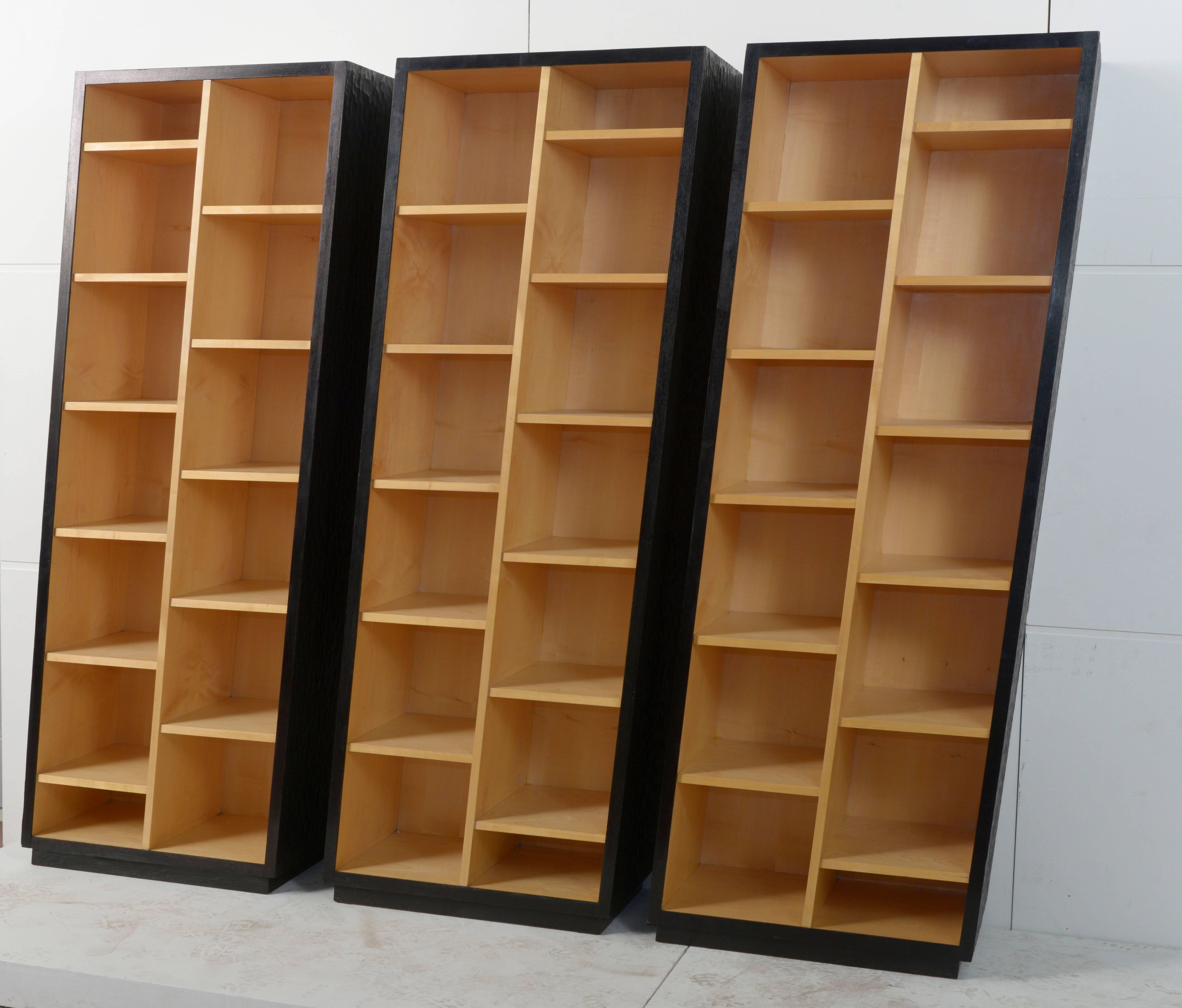 20th Century Set of Three Christian De Portzamparc Asymmetric Bookcases