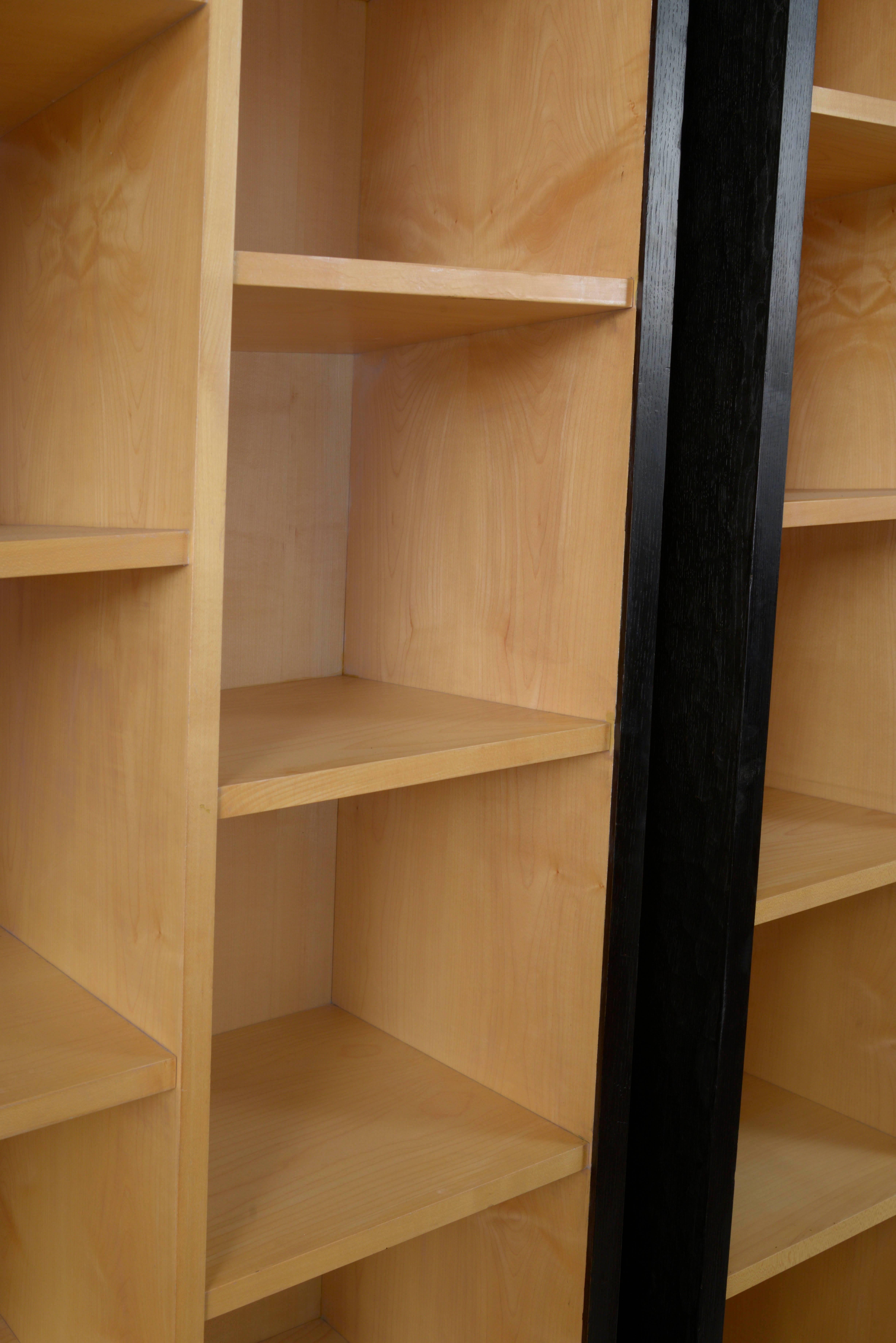 Maple Set of Three Christian De Portzamparc Asymmetric Bookcases