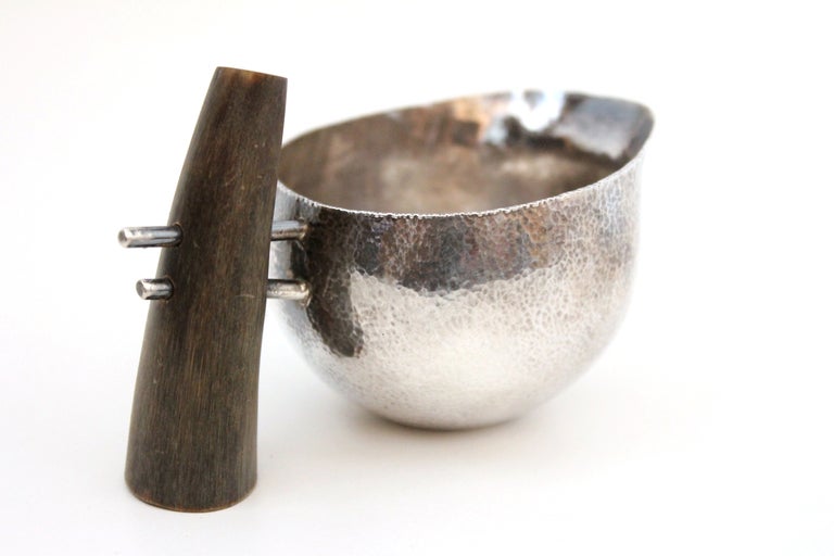 Silver Sculptural Modernist Sterling Creamer and Sugar Bowl