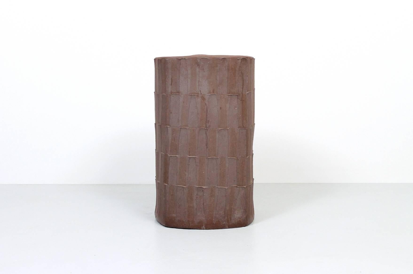 Rare large stoneware umbrella stand designed by David Cressey for the Architectural Pottery pro or artisan series.
