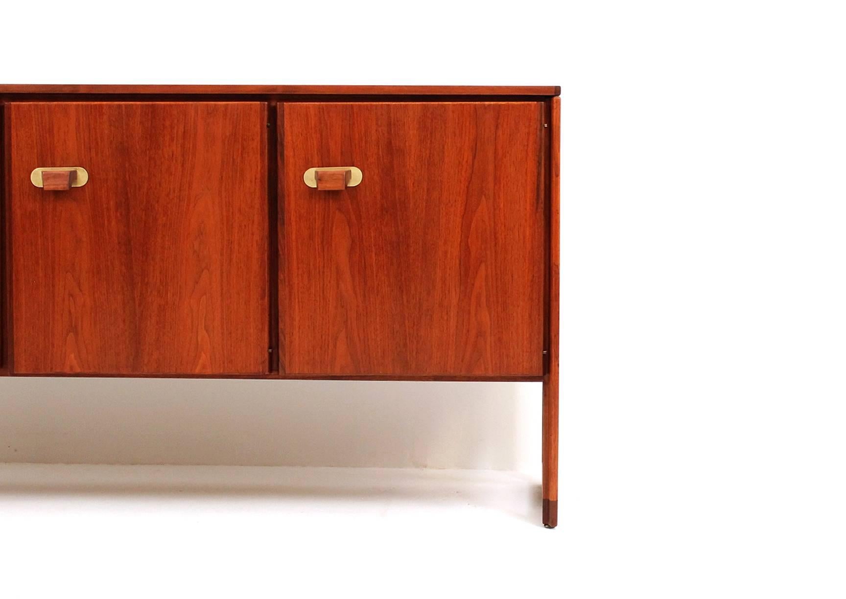 Jens Risom Walnut Credenza In Excellent Condition In Waltham, MA