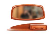 Norwegian Teak Wall-Hung Console and Mirror