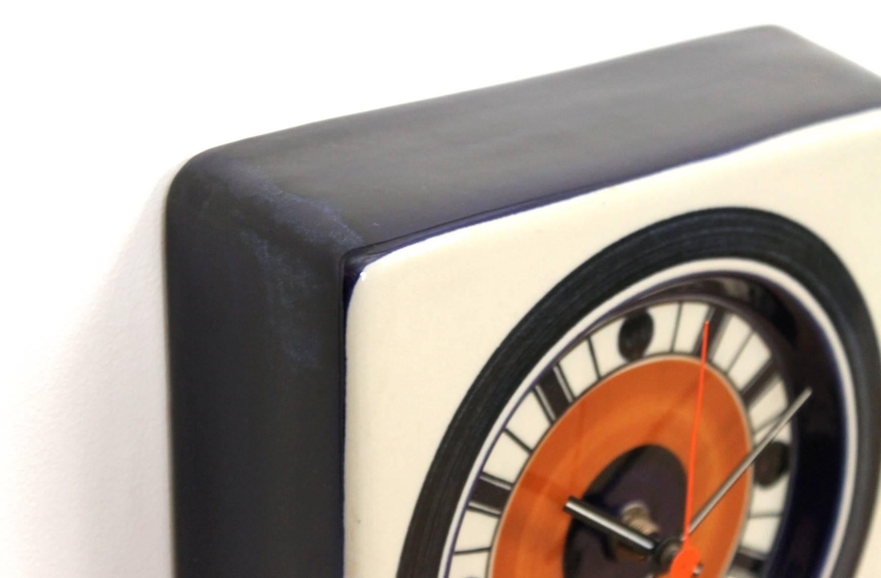 Mid-20th Century Rorstrand Ceramic Clock Designed by Marianne Westman