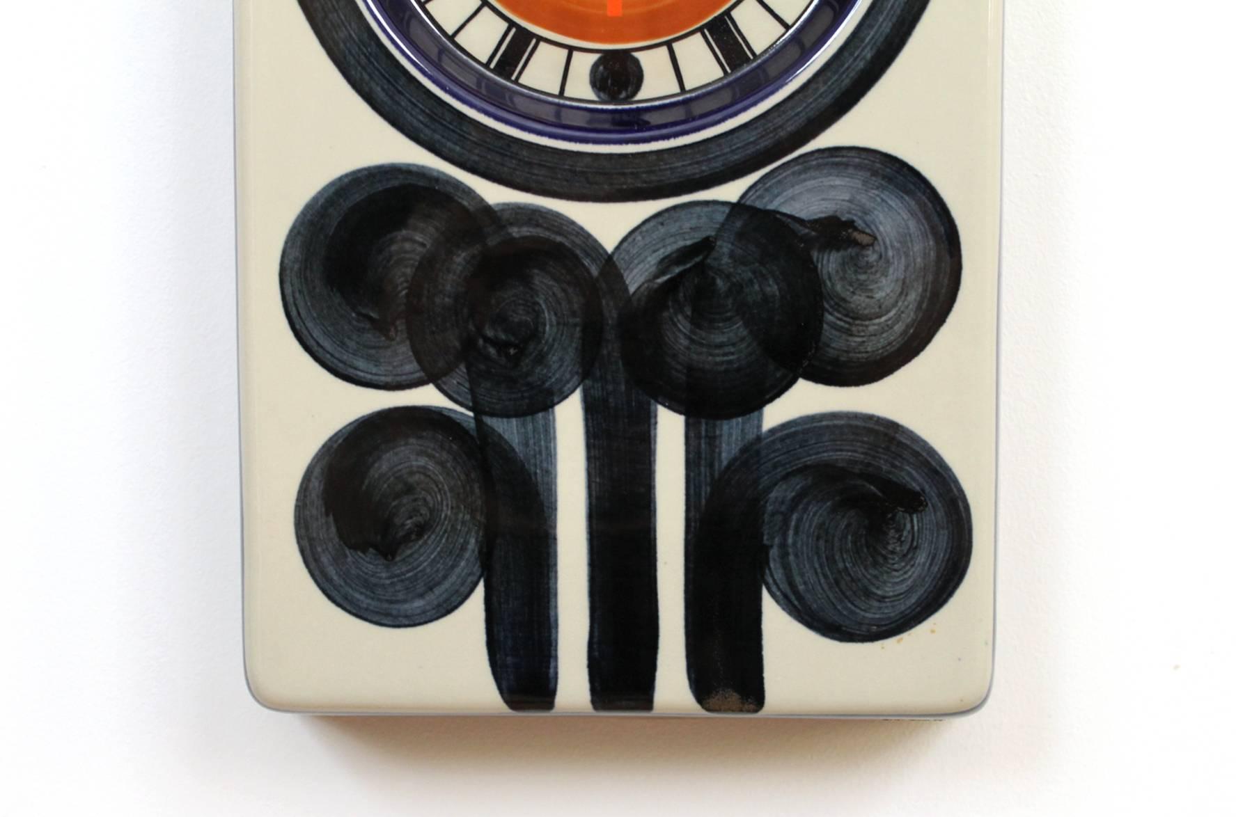 Rorstrand Ceramic Clock Designed by Marianne Westman In Excellent Condition In Waltham, MA