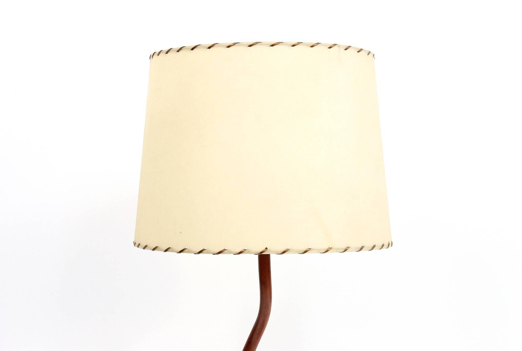 Mid-20th Century Early Modernist Copper Coil Table Lamp Attributed to Kurt Versen