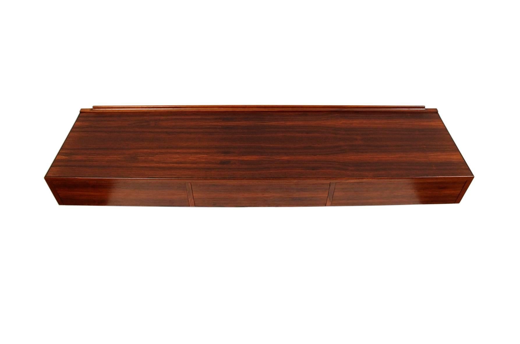 Danish Architectural Rosewood Console by Arne Hovmand-Olsen