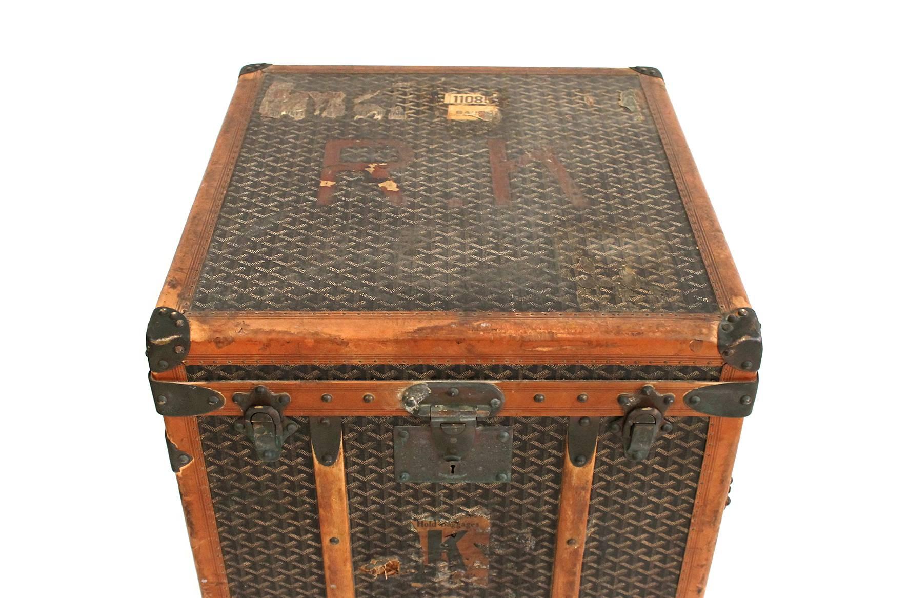 Rare Standing Chest Trunk by Goyard In Excellent Condition In Waltham, MA