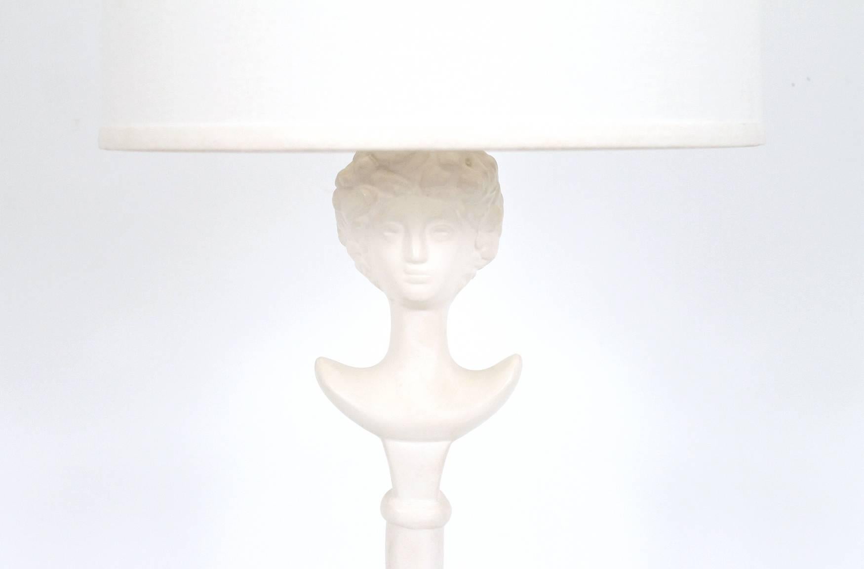 Late 20th Century Pair of Figural Plaster Lamps after Giacometti