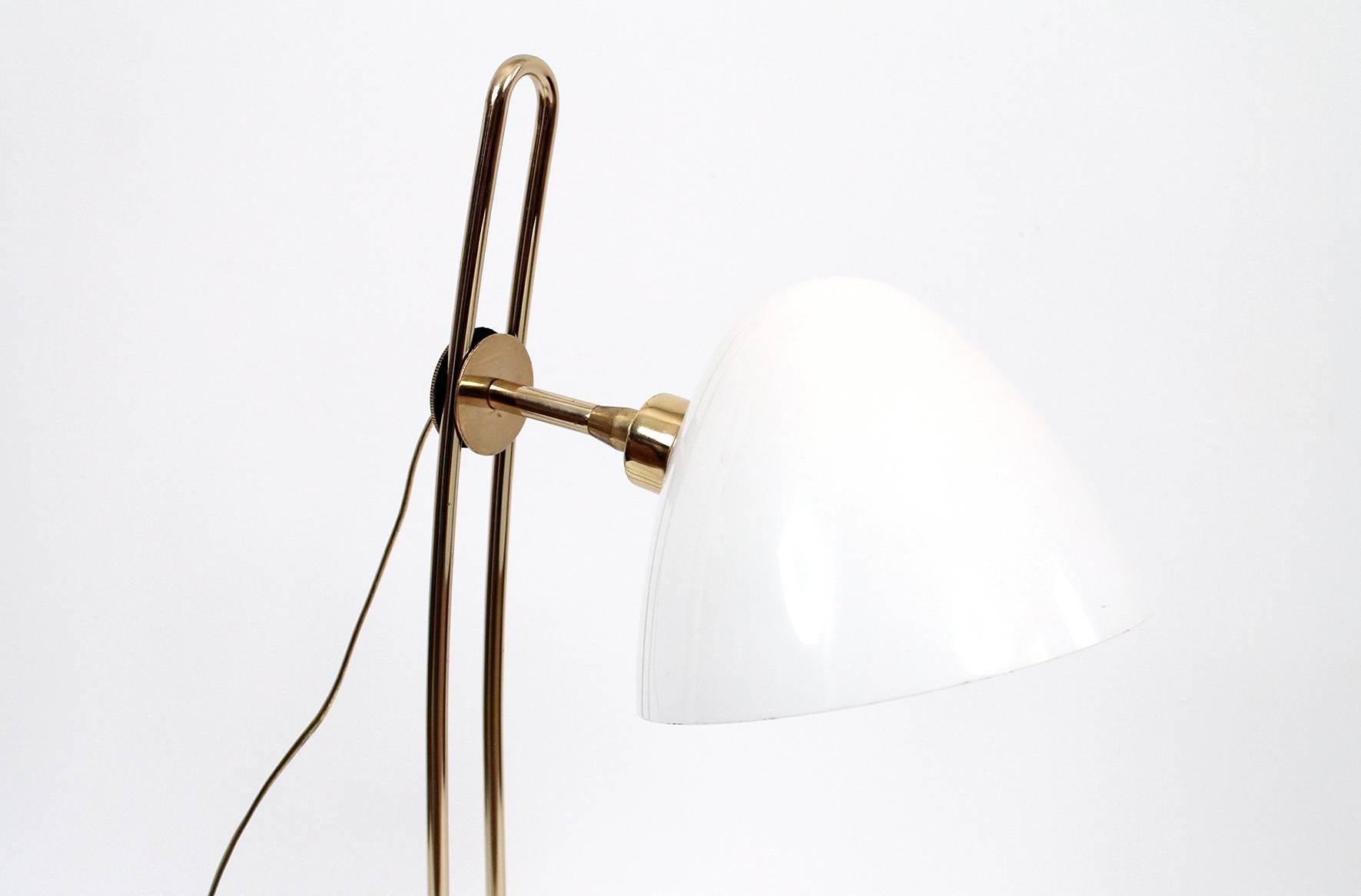 Rare Lightolier Enameled Metal and Brass Desk Lamp 1