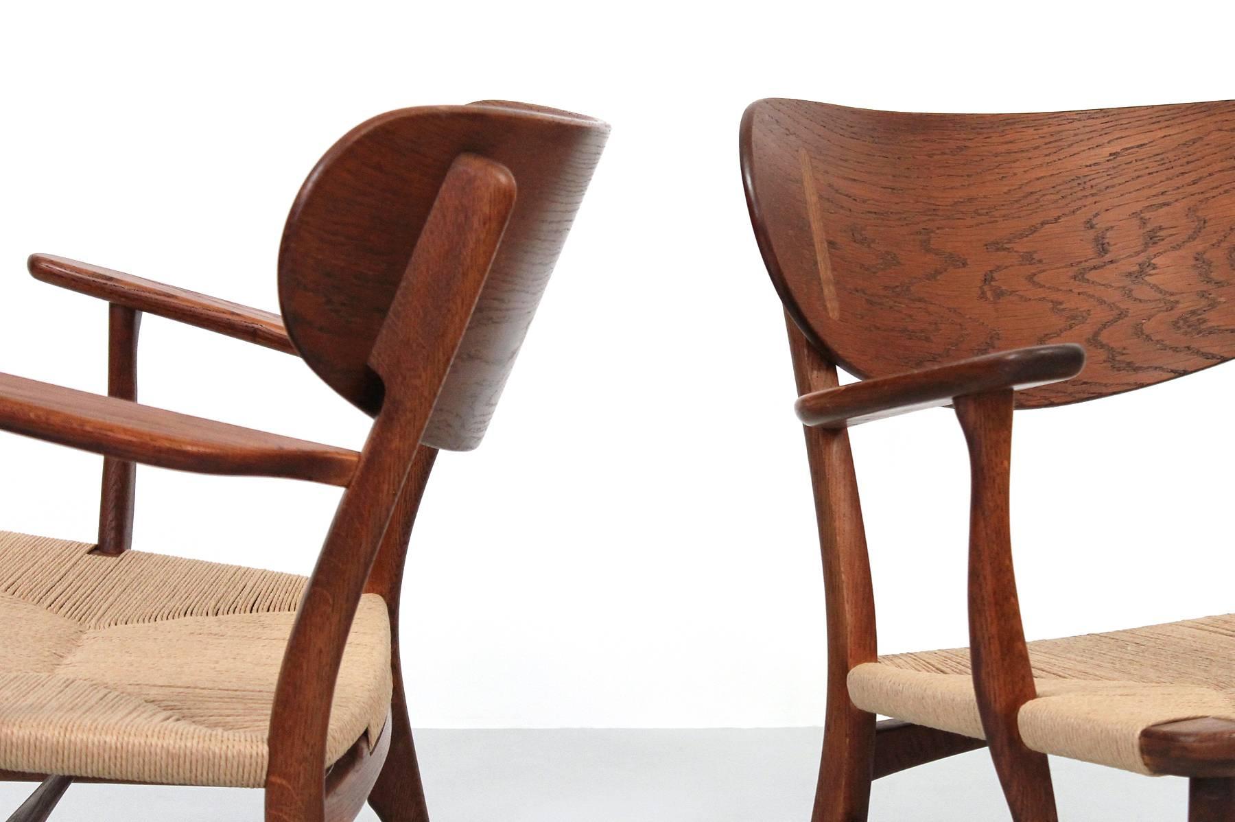 Pair of CH22 Lounge Chairs by Hans Wegner 1