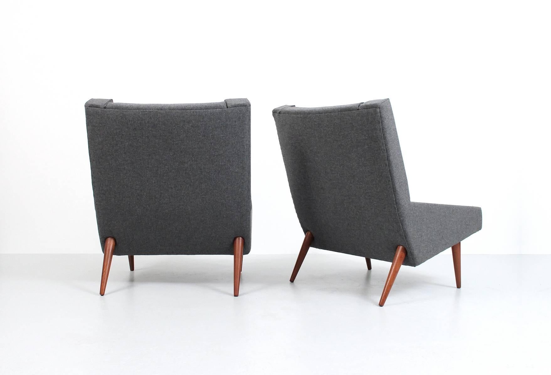 Danish Rare Pair of Illum Wikkelsø Lounge Chairs