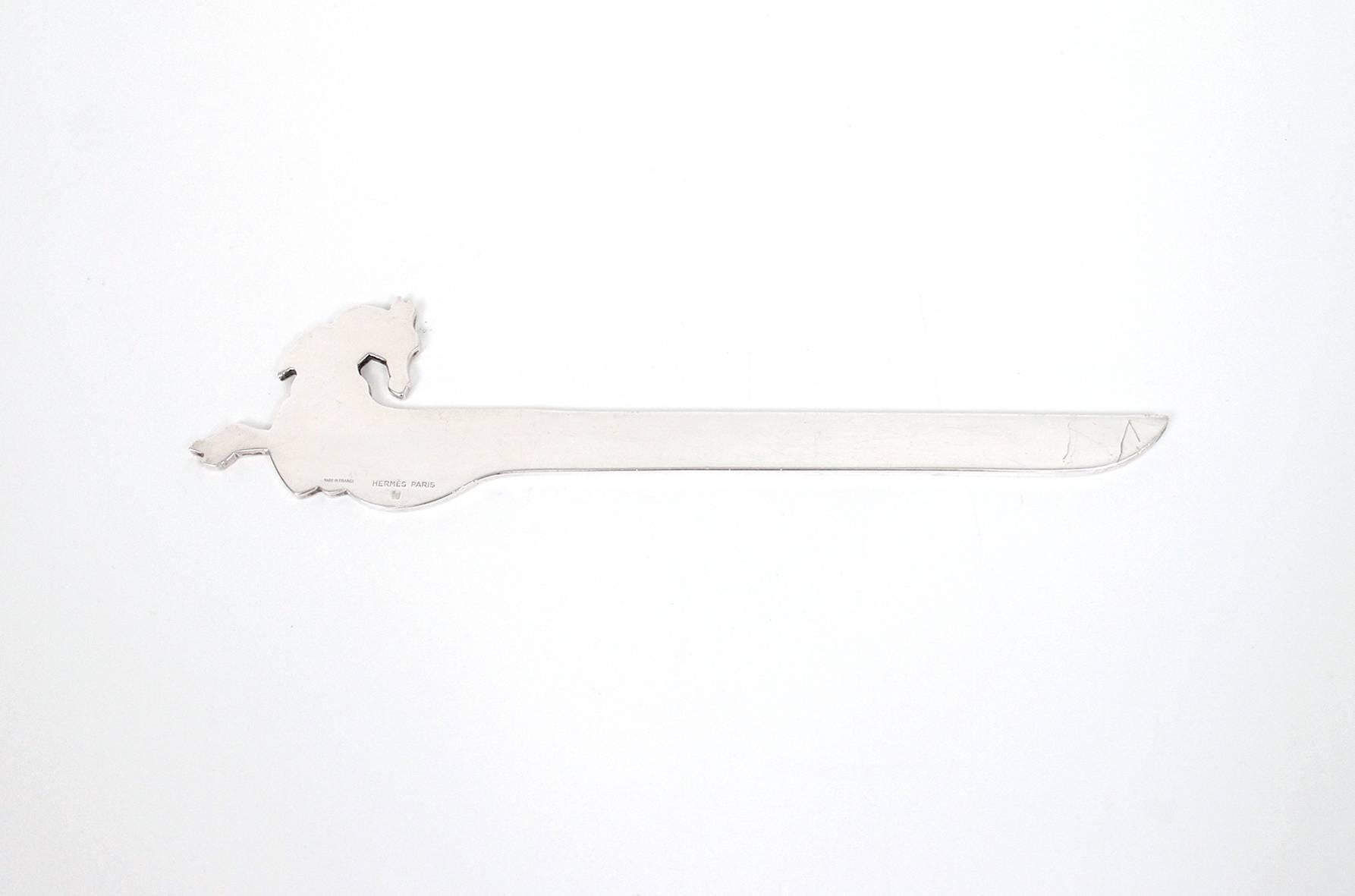 Late 20th Century Silver Plate Horse Letter Opener by Hermès