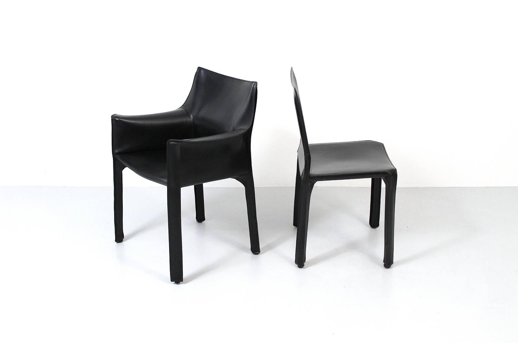 Mid-Century Modern Eight CAB Dining Chairs by Mario Bellini for Cassina