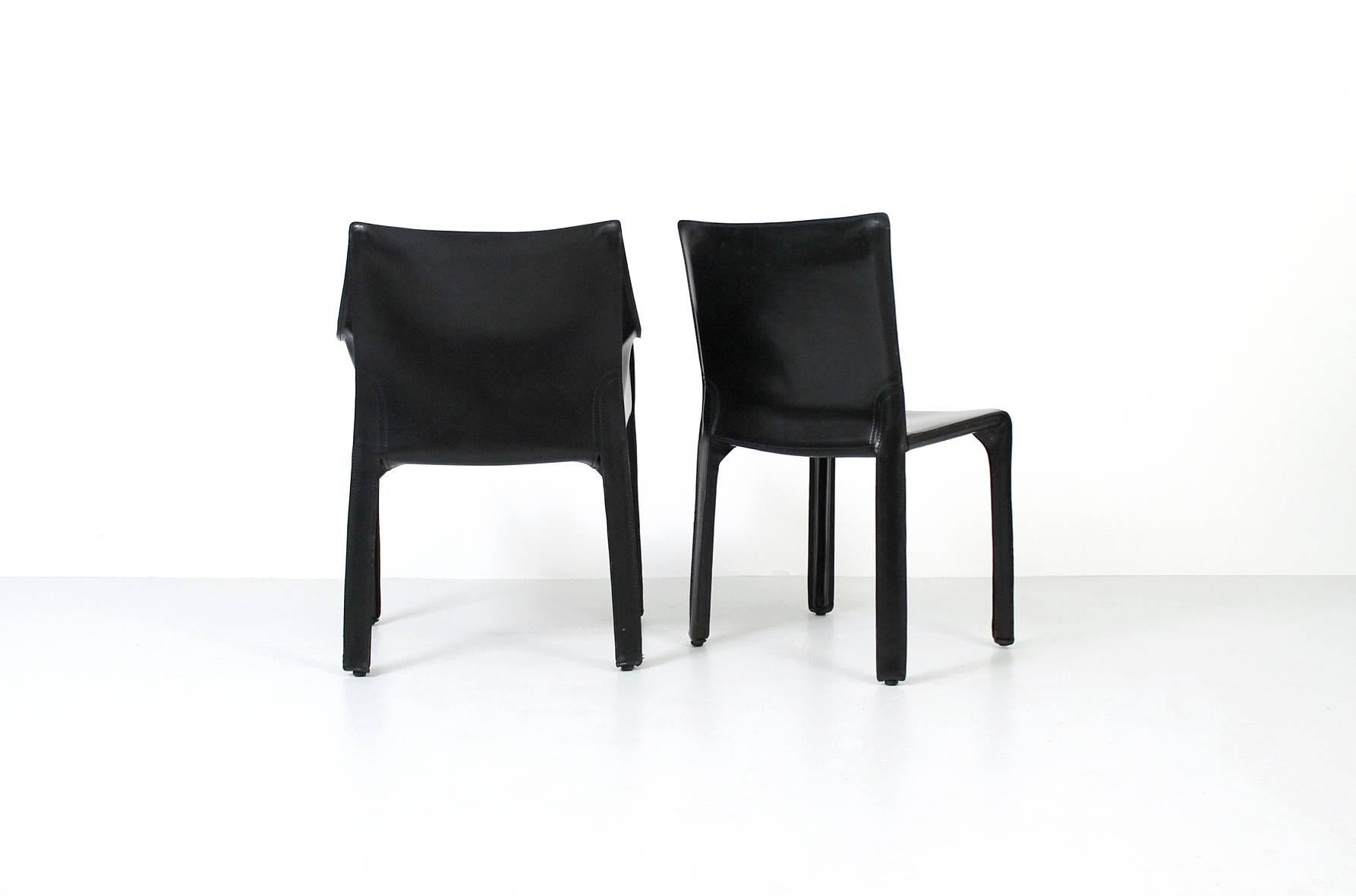 Italian Eight CAB Dining Chairs by Mario Bellini for Cassina