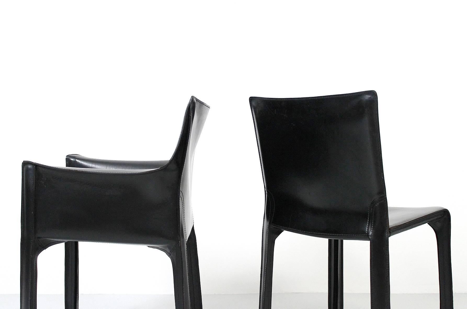 Eight CAB Dining Chairs by Mario Bellini for Cassina In Excellent Condition In Waltham, MA
