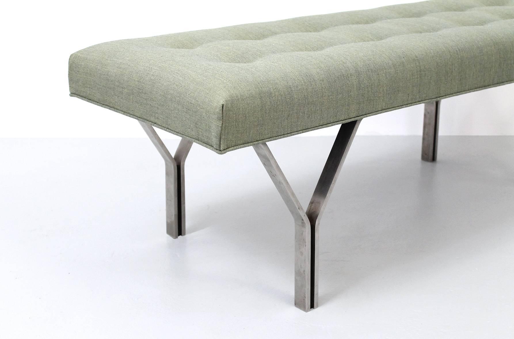 Steel Architectural Upholstered Bench by Cumberland