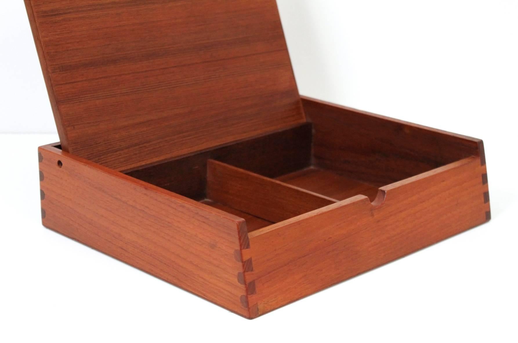 Scandinavian Teak Jewelry Box In Excellent Condition In Waltham, MA