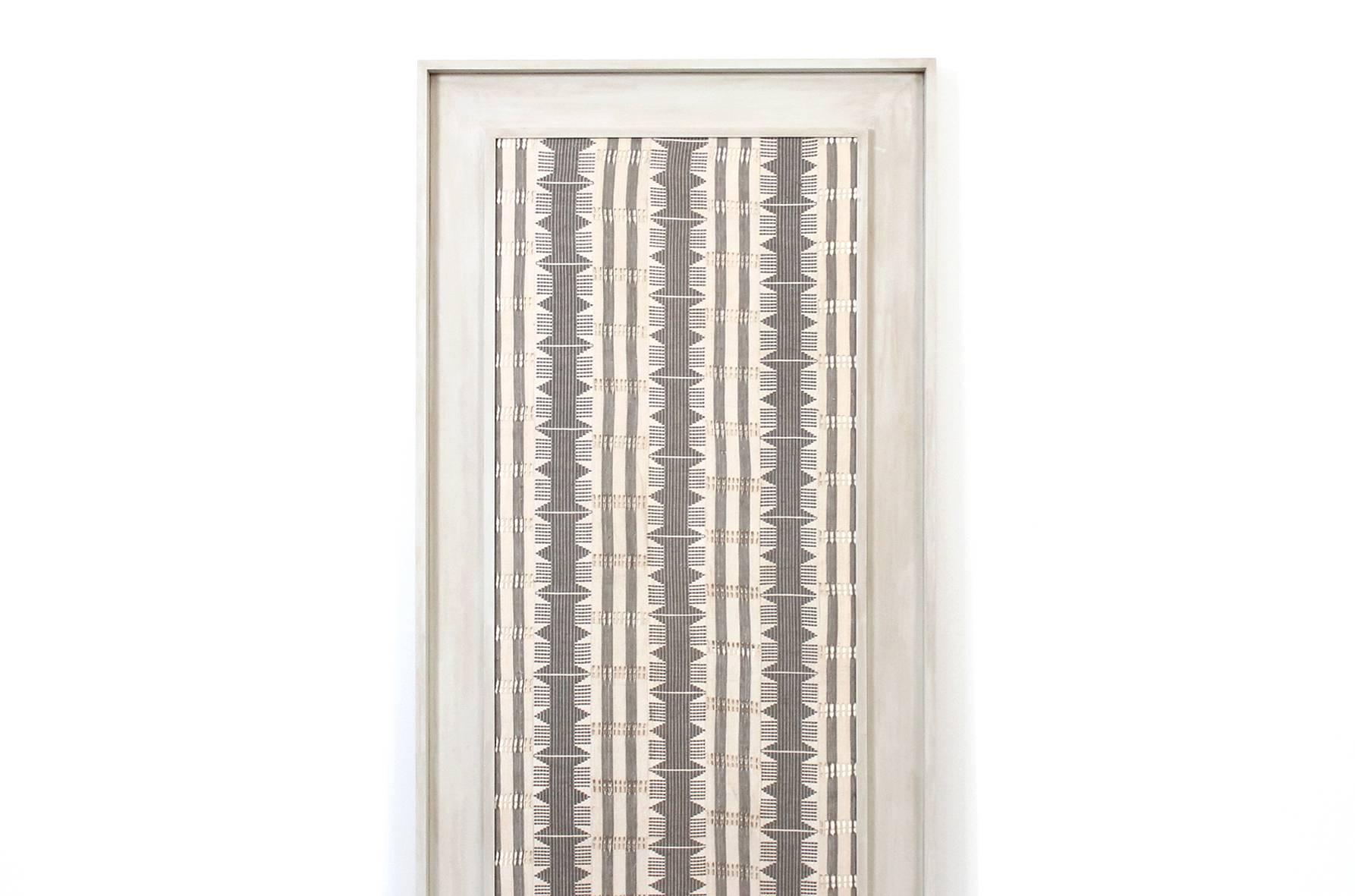 Impressive large scale Modernist textile in custom frame. This woven piece is reminiscent of work by Jack Lenor Larsen and British fiber artist Peter Collingwood.

____

We're offering our customers free domestic shipping on all items during the