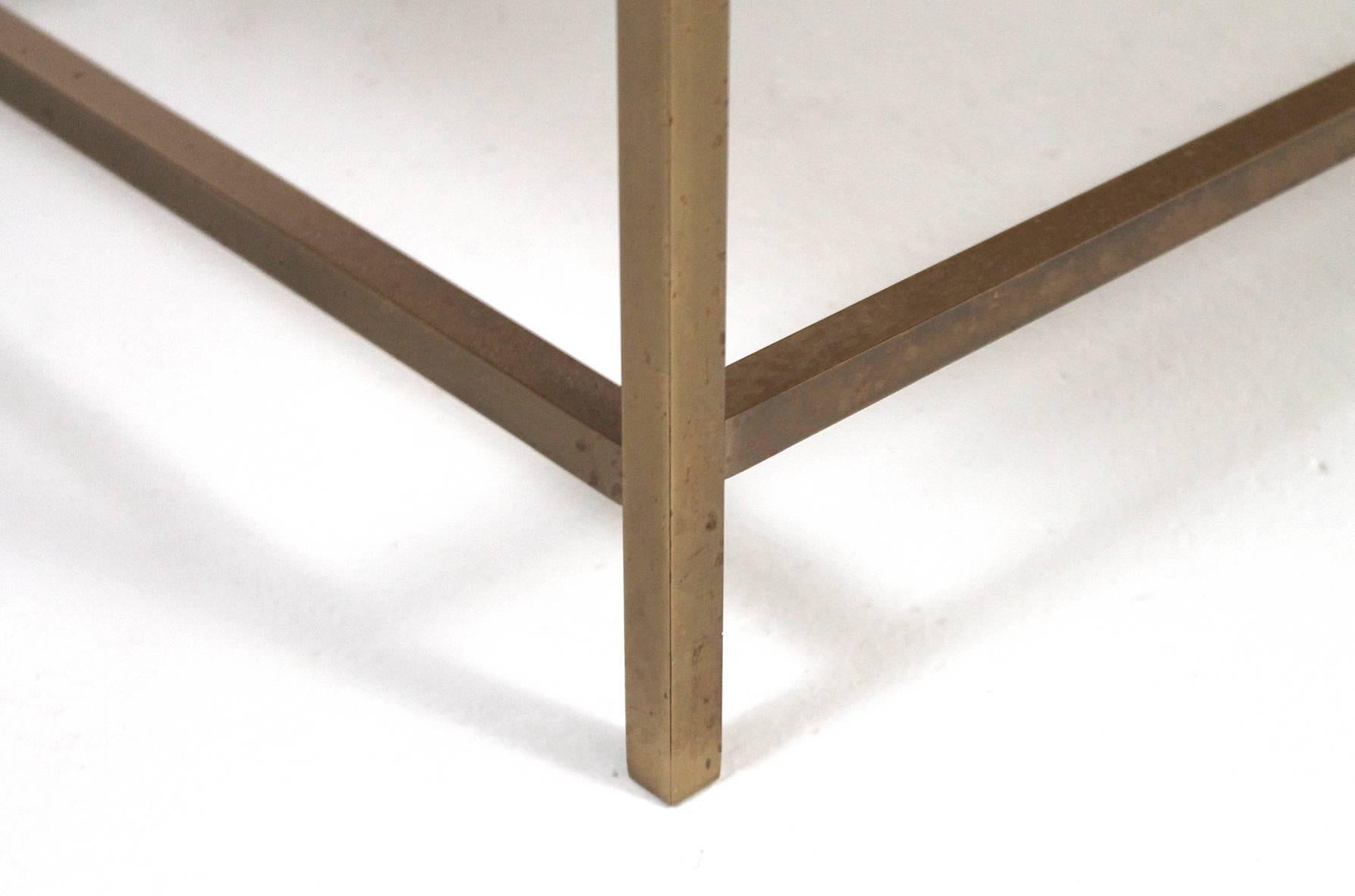 Brass and Travertine Table by Harvey Probber 3