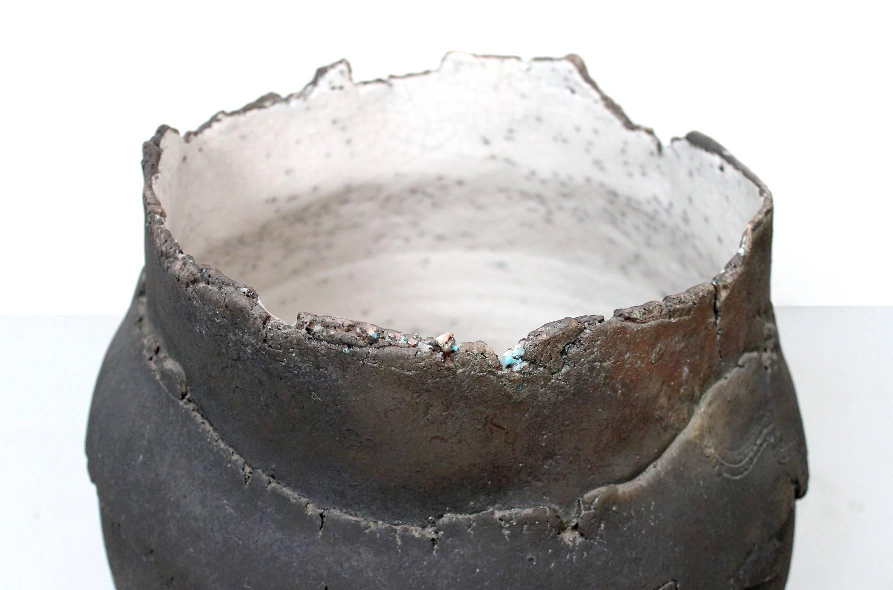 German Large Raku Vessel by Dieter Balzer