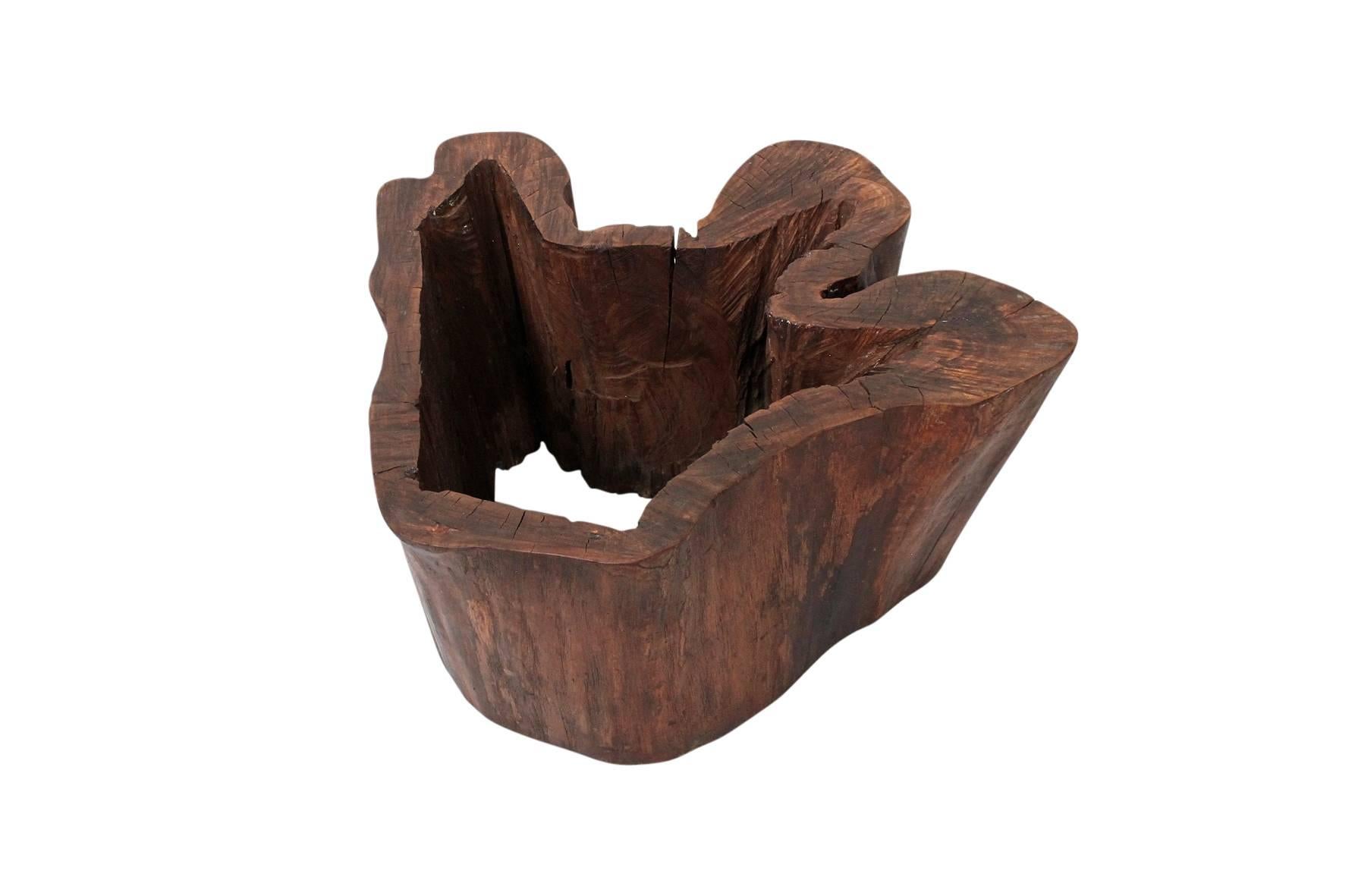 Brazilian Carved Hollow Stump Coffee Table