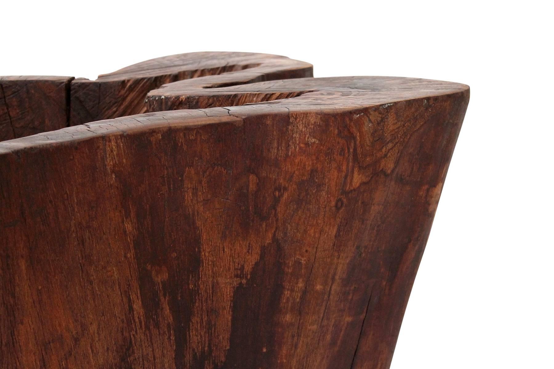 Carved Hollow Stump Coffee Table 1